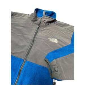 THE NORTH FACE Boys Medium Denali Fleece Full Zip Jacket Grey Blue